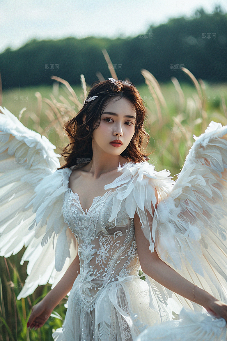 天使女神肖像美女摄影图