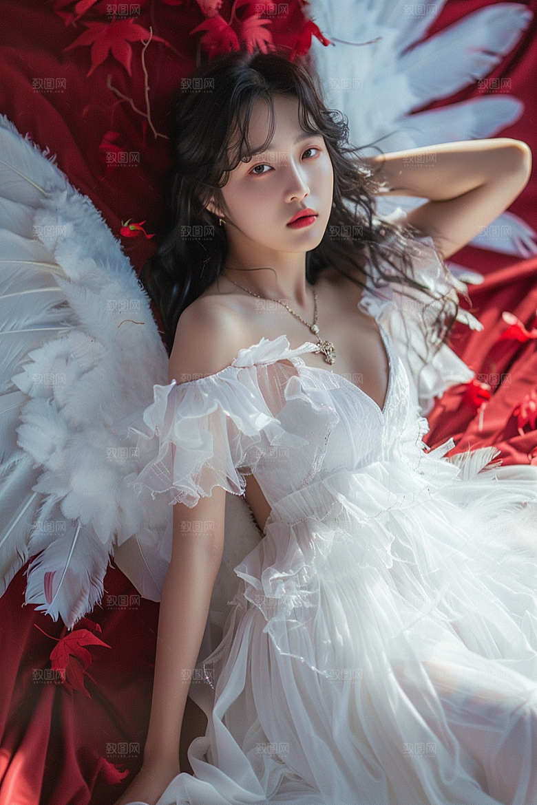 天使女神写真肖像摄影图