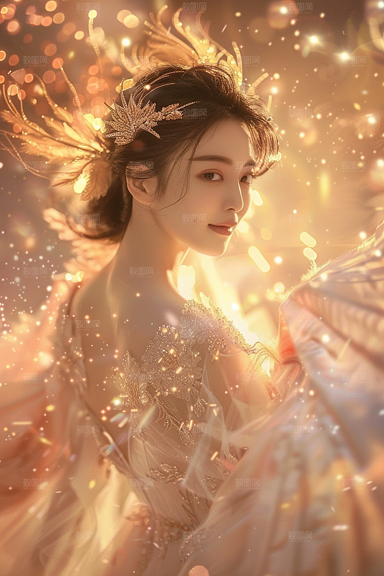 天使女神唯美美女摄影图