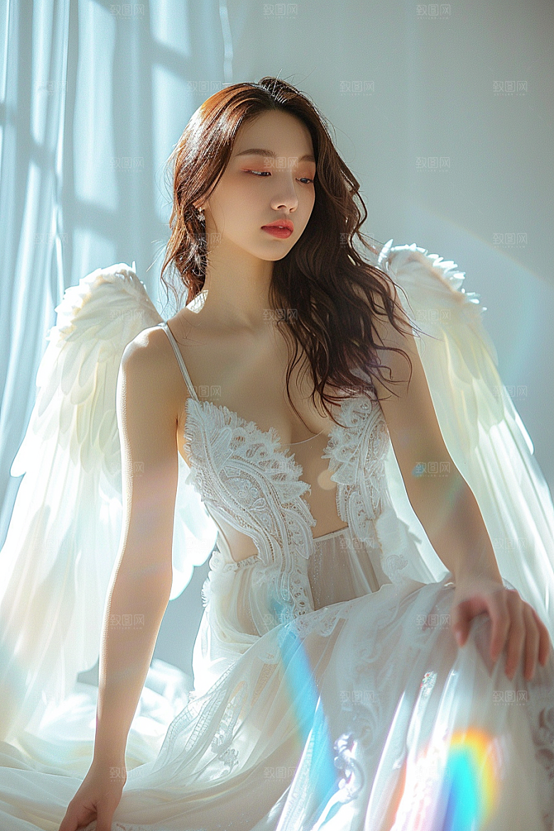 天使女神美女写真摄影图
