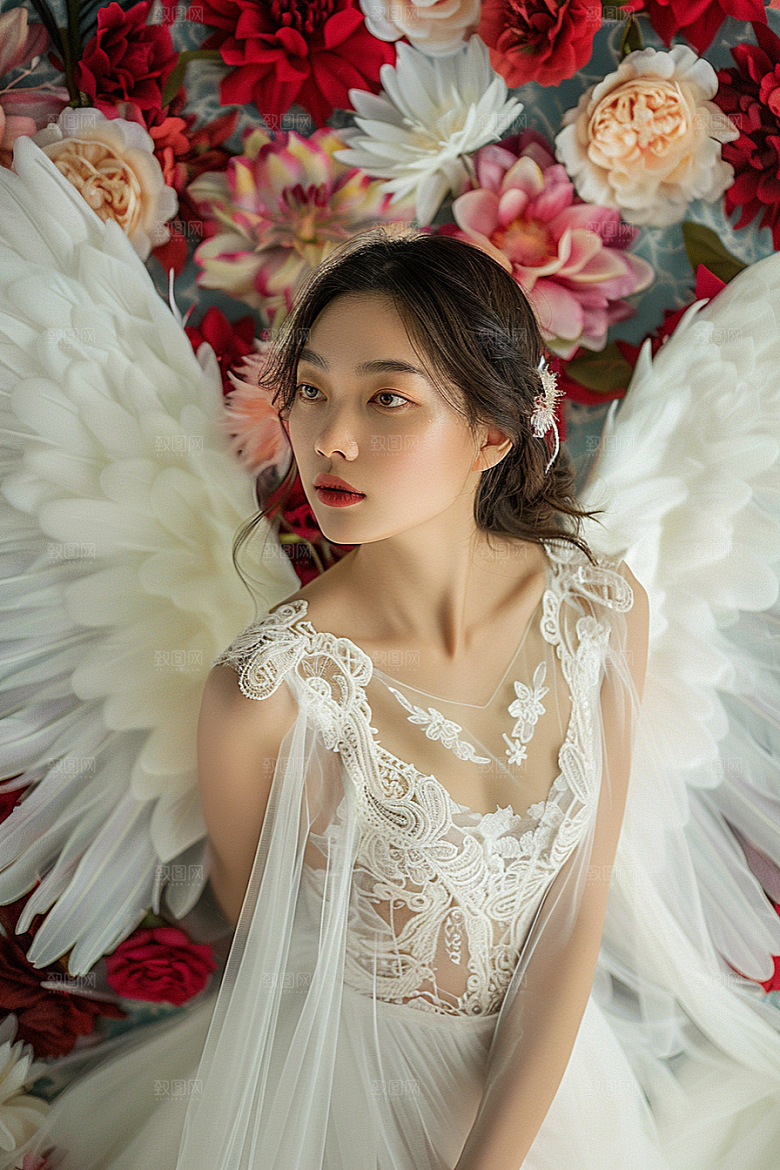 天使女神肖像清新摄影图