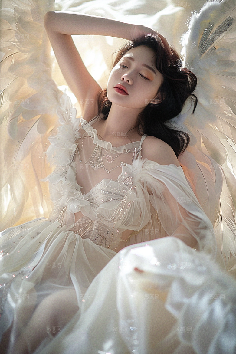 天使女神清新纯洁摄影图