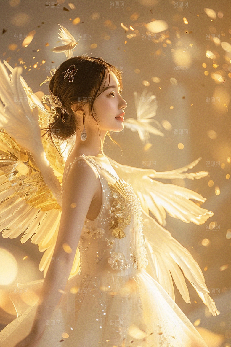 天使女神纯洁肖像摄影图