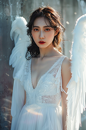 天使女神人物纯洁摄影图