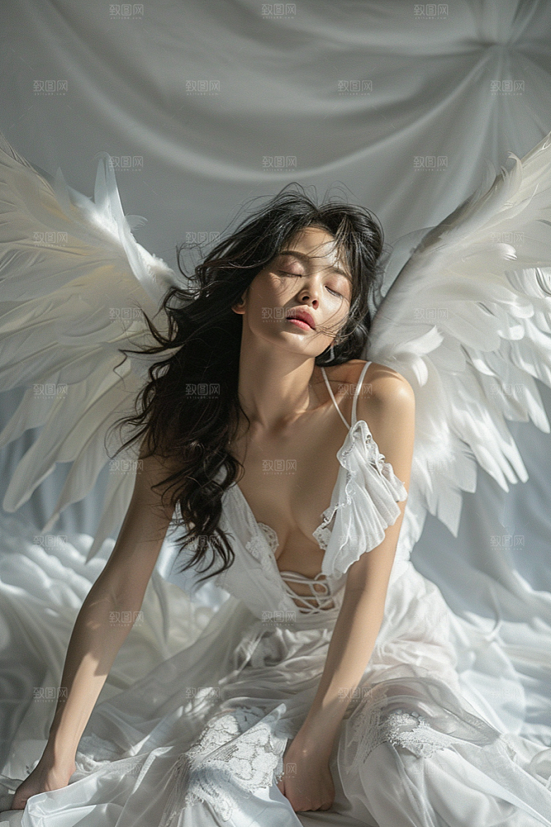 天使女神人物肖像摄影图