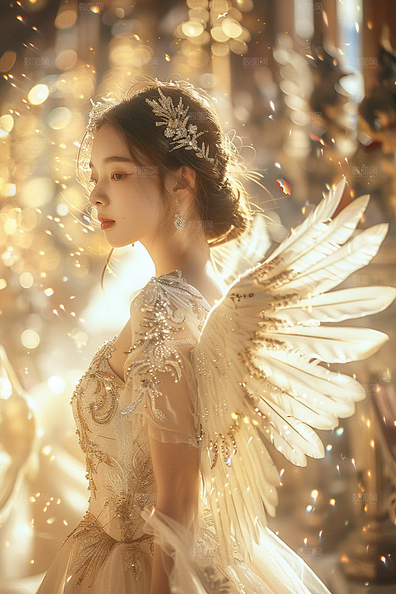 天使女神人物纯洁摄影图
