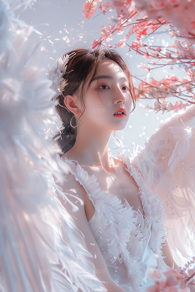 天使女神清新美女摄影图