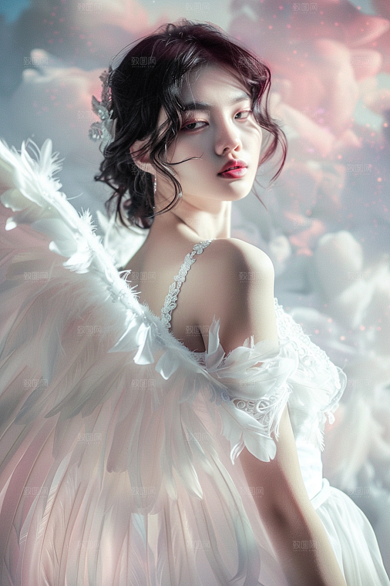 天使女神纯洁唯美摄影图