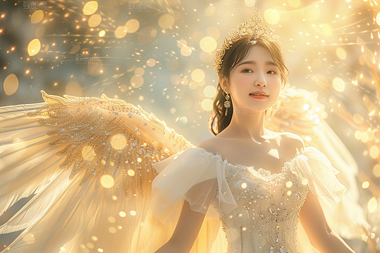 天使女神肖像唯美摄影图