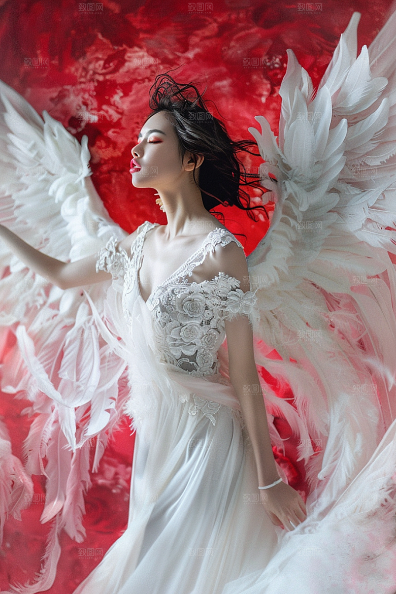 天使女神梦幻肖像摄影图