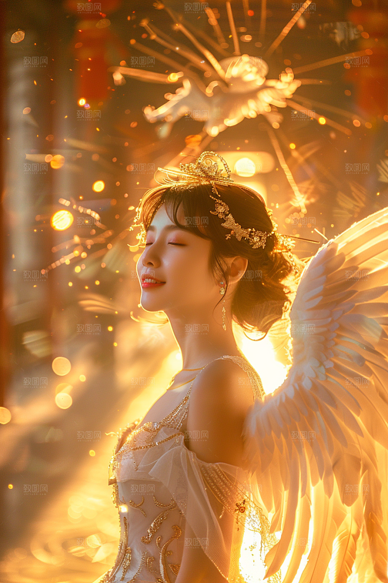 天使女神写真肖像摄影图