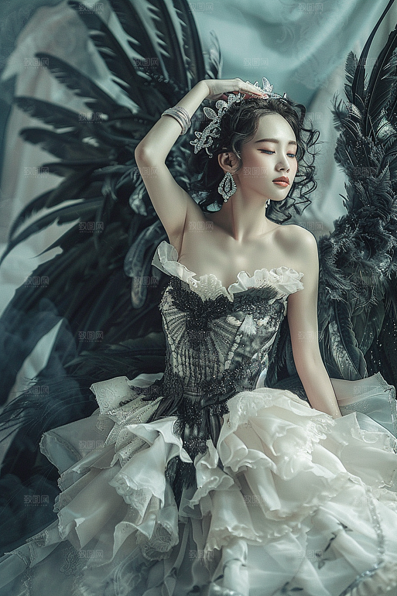 天使女神人物清新摄影图