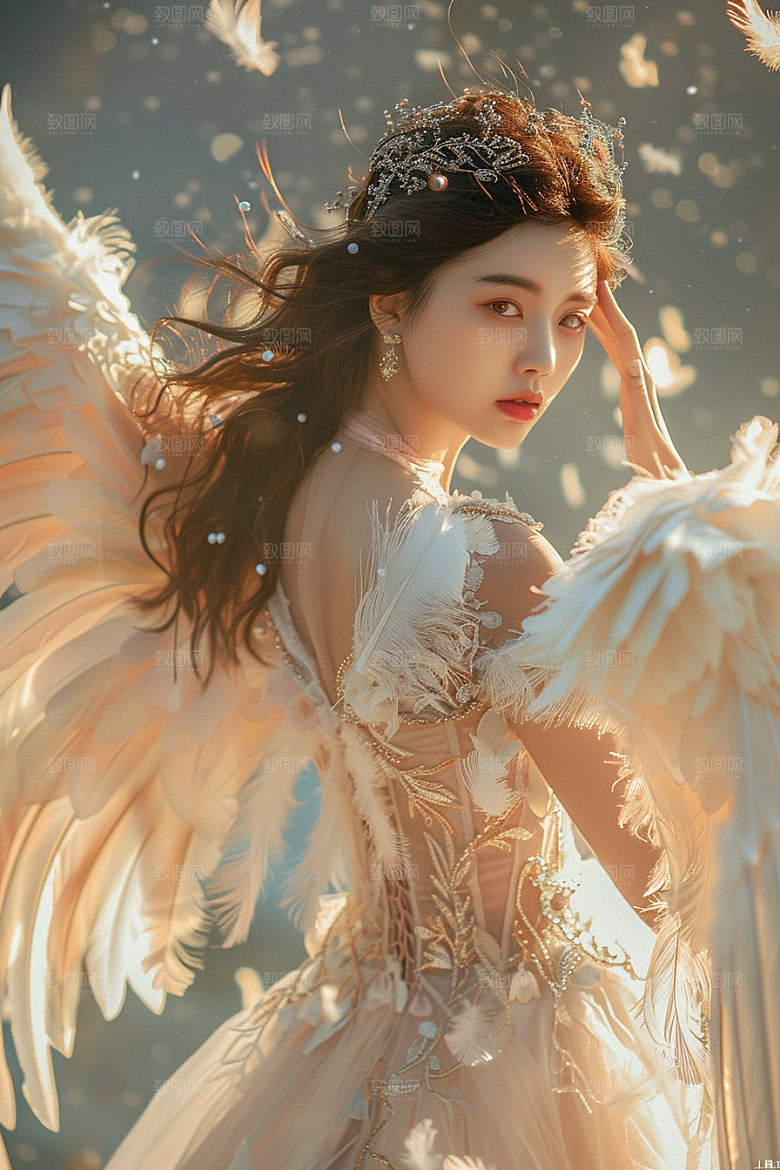 天使女神写真肖像摄影图