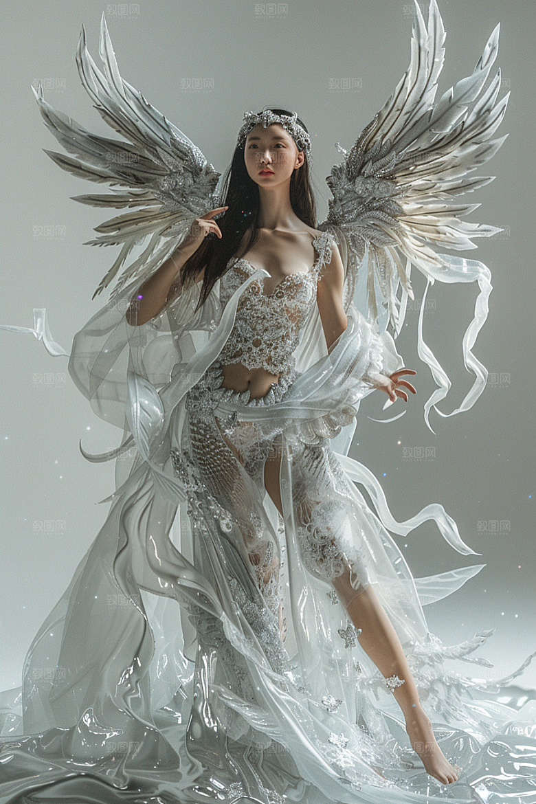 天使女神人物清新摄影图