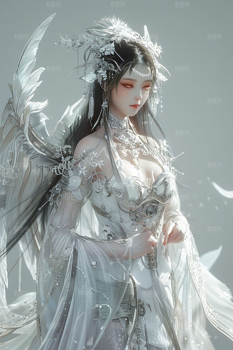 天使女神清新写真摄影图
