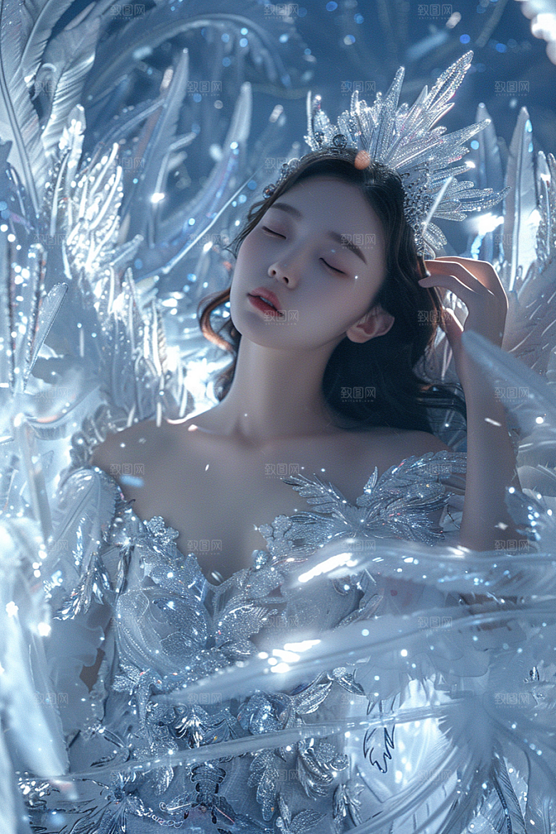 天使女神肖像写真摄影图