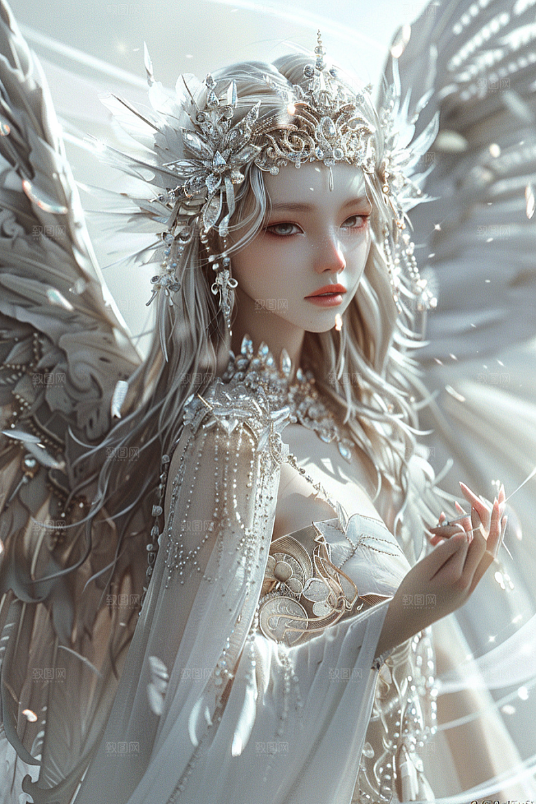 天使女神仙女白色摄影图