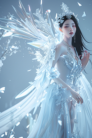 天使女神美女写真摄影图