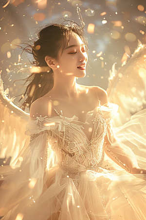 天使女神唯美美女摄影图