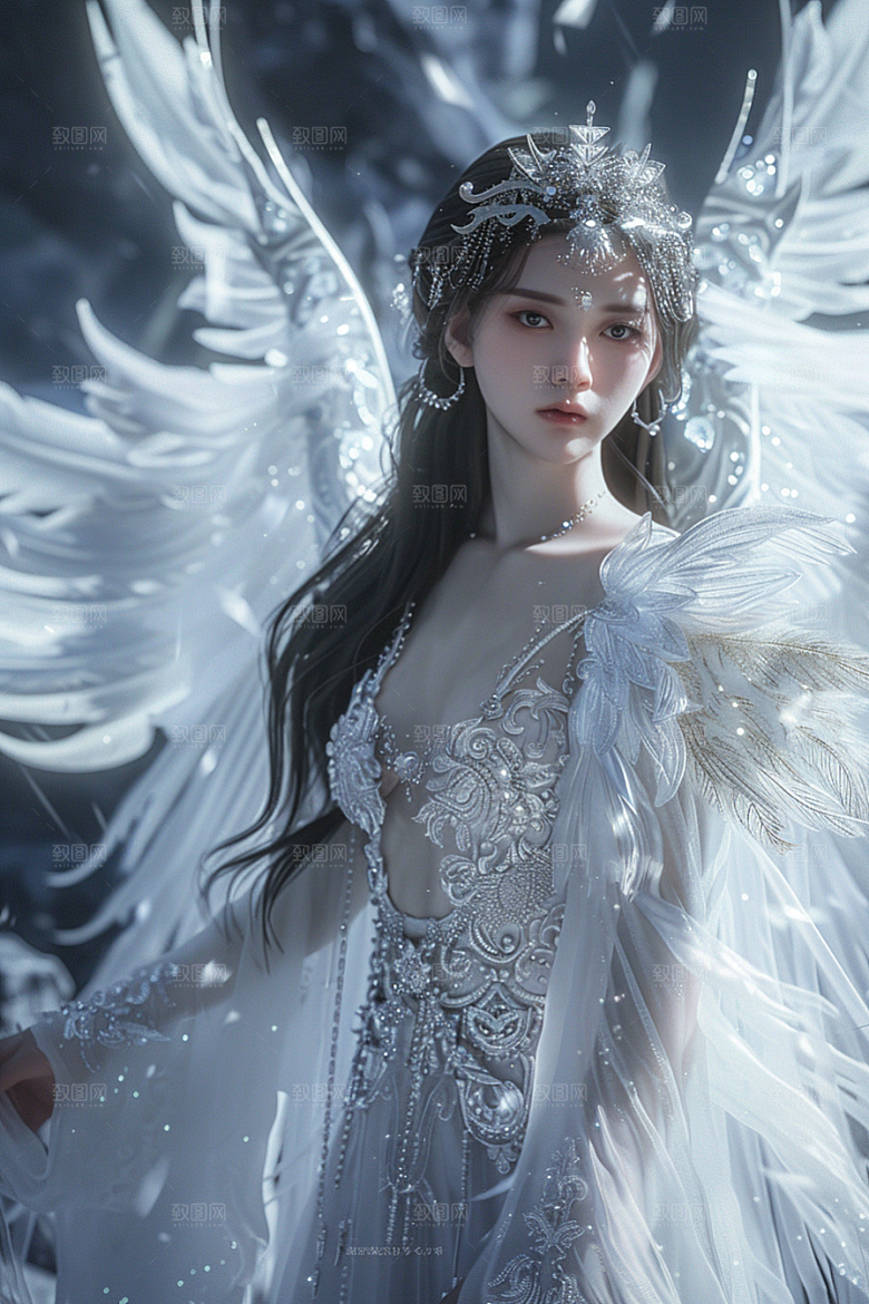 天使女神仙女白色摄影图