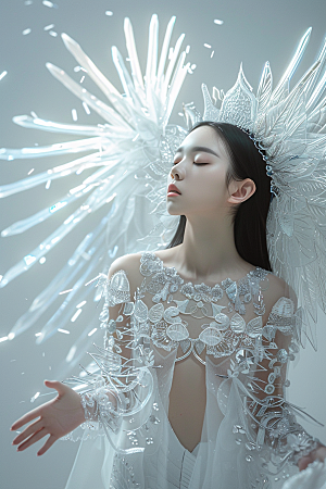 天使女神肖像清新摄影图