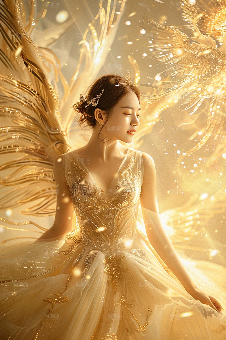 天使女神肖像美女摄影图
