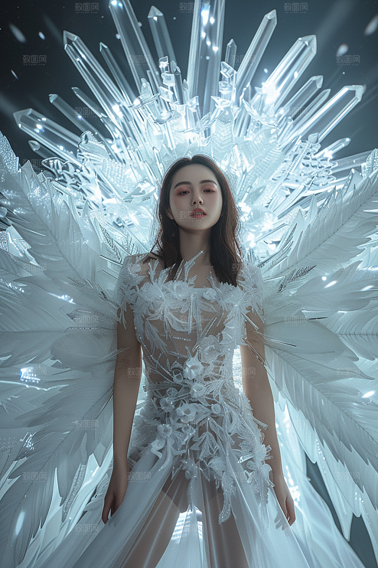 天使女神白色梦幻摄影图