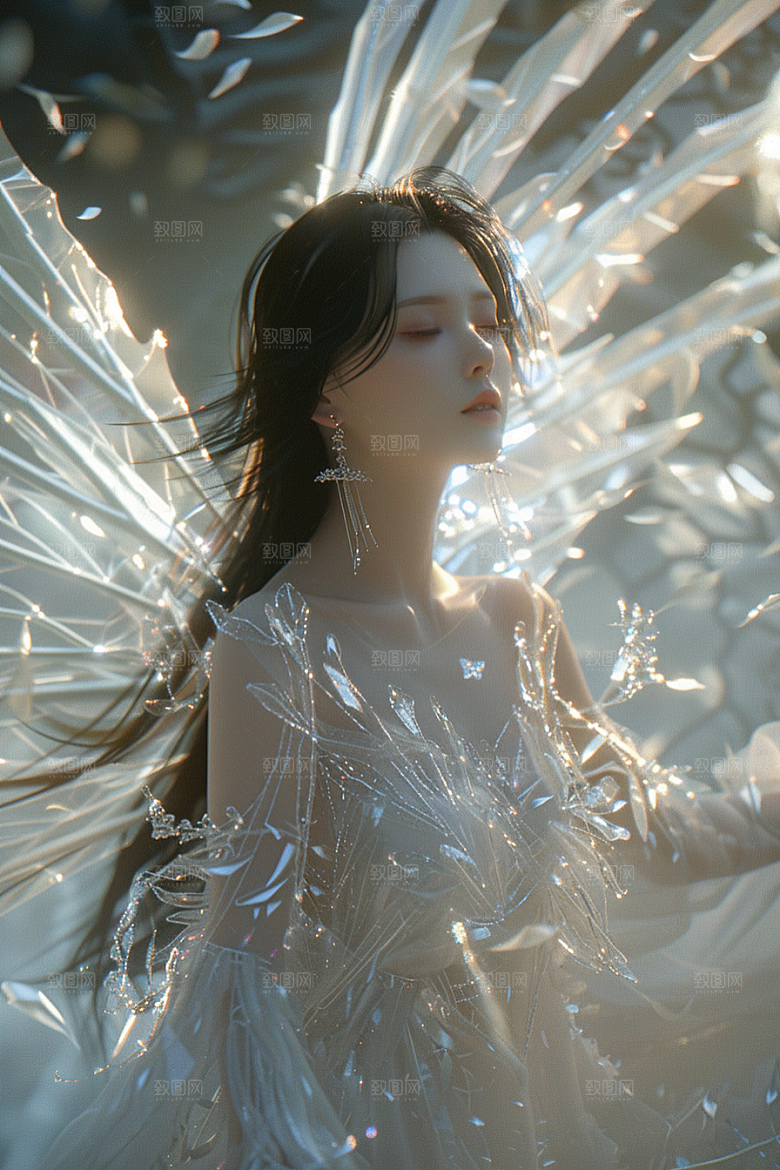 天使女神纯洁美女摄影图
