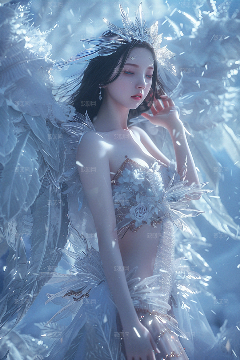 天使女神肖像人物摄影图
