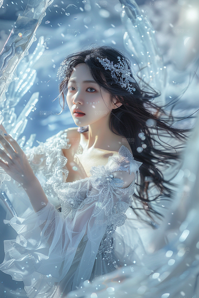 天使女神清新美女摄影图