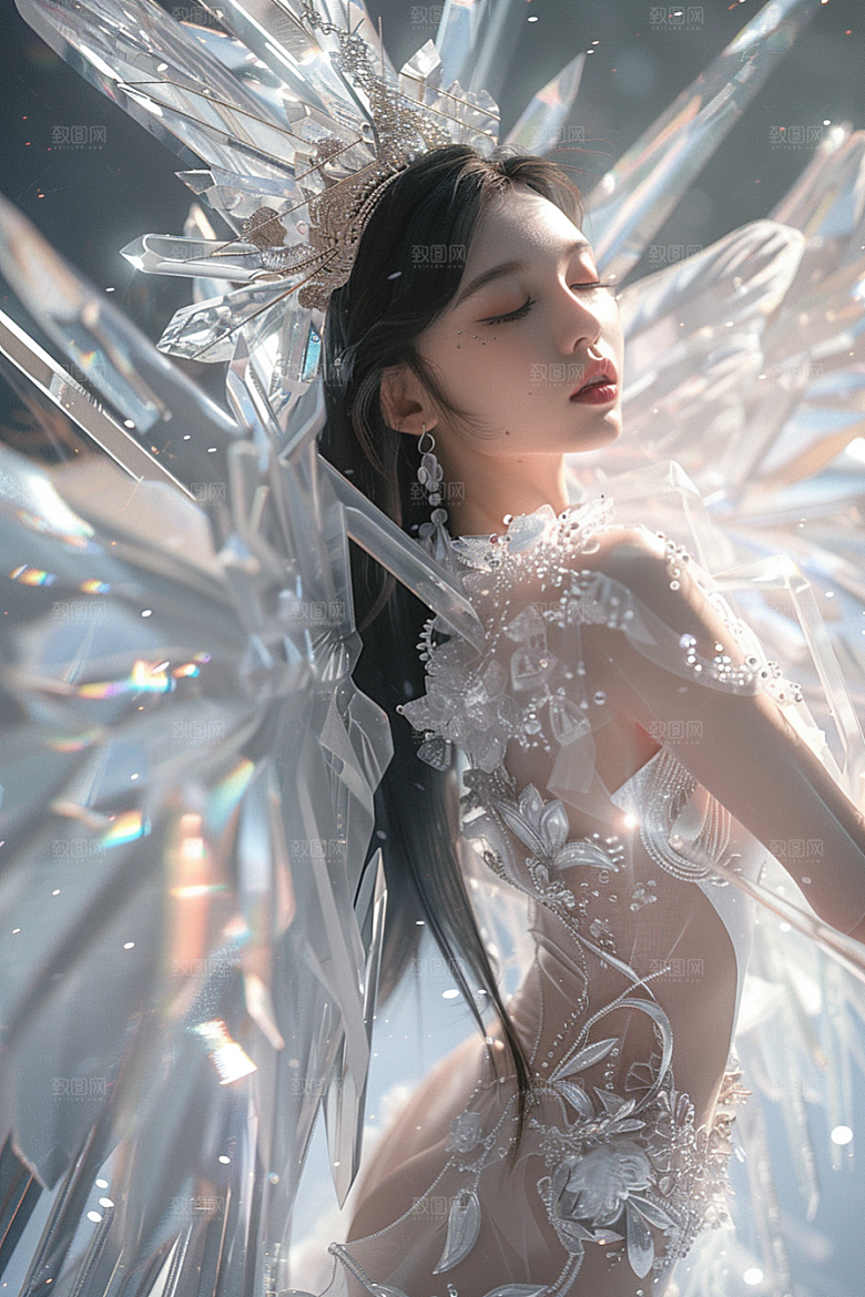 天使女神肖像唯美摄影图