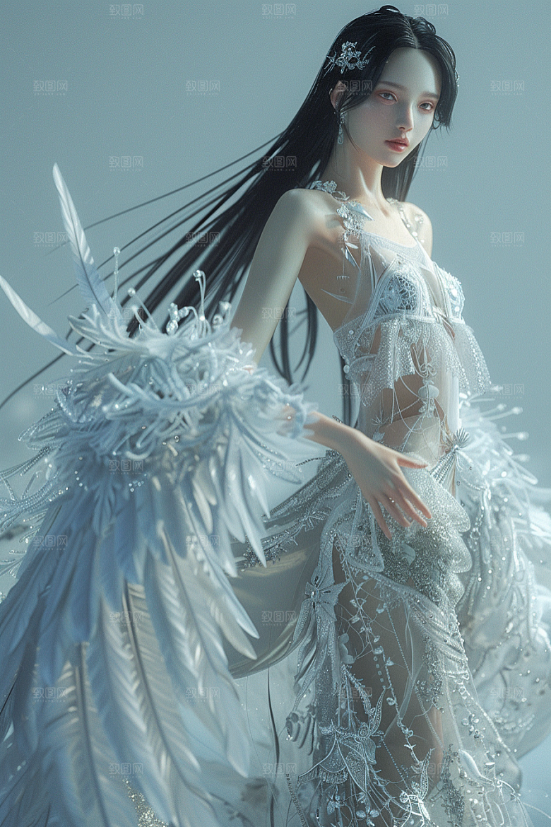 天使女神人物写真摄影图