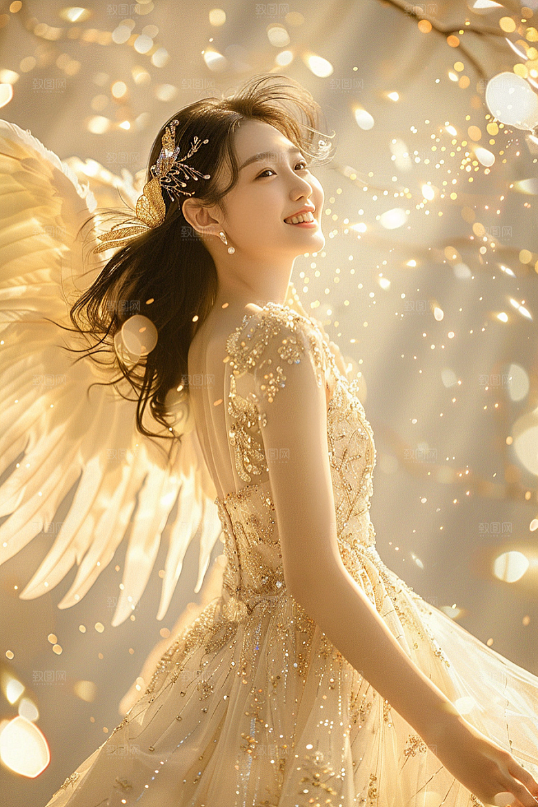 天使女神清新唯美摄影图
