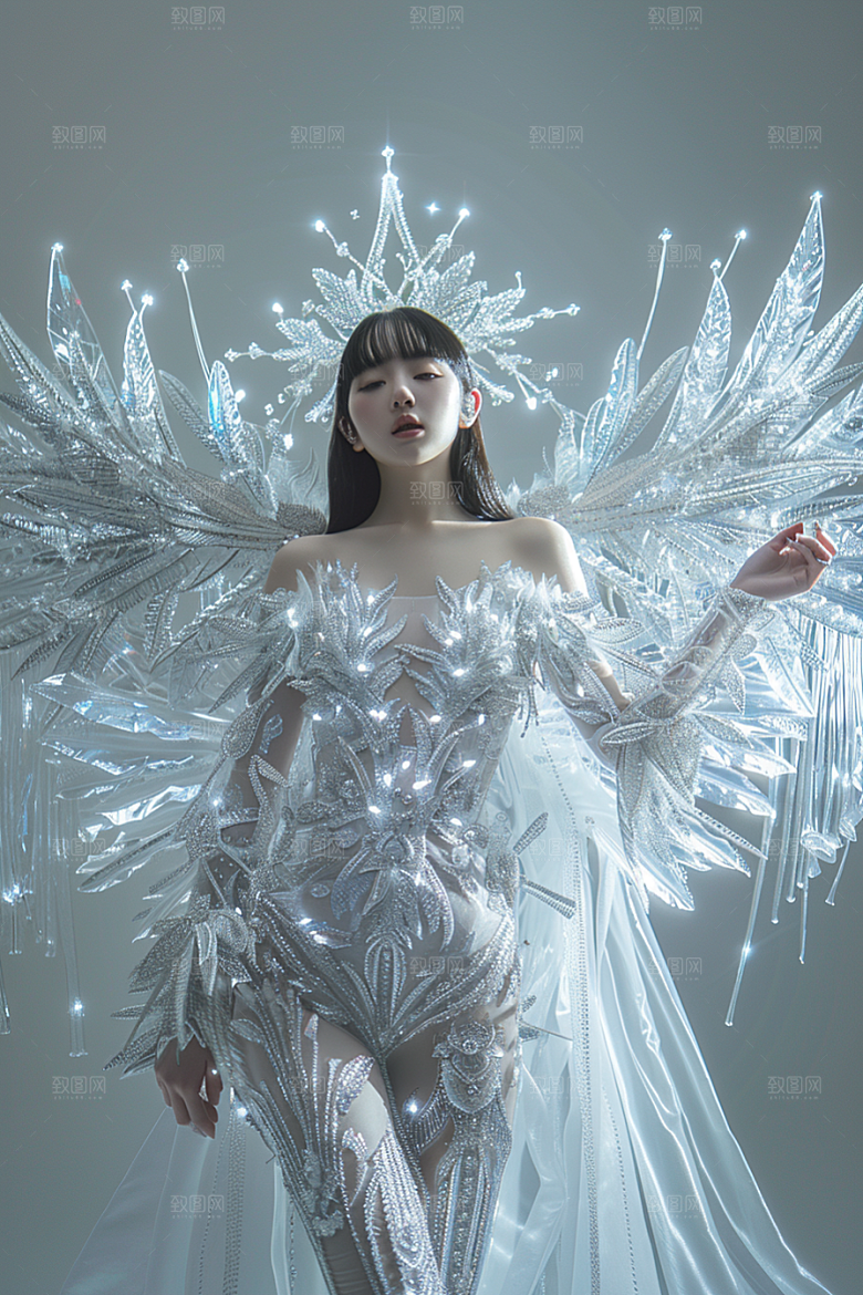 天使女神人物清新摄影图