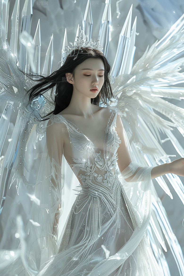 天使女神人物写真摄影图