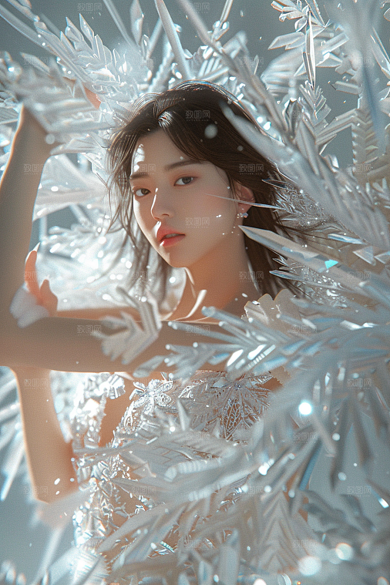 天使女神人物清新摄影图