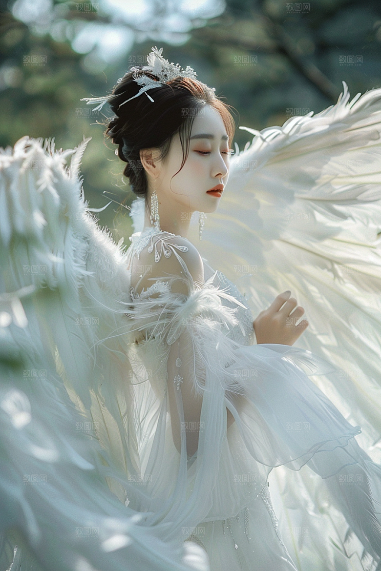 天使女神美女纯洁摄影图