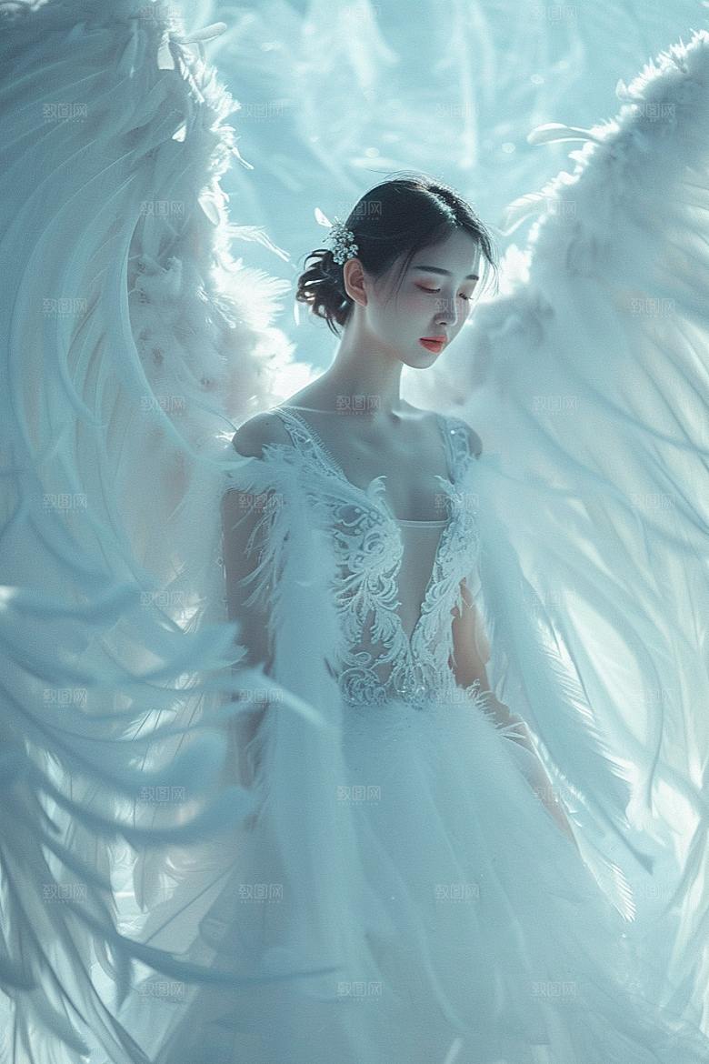 天使女神唯美肖像摄影图