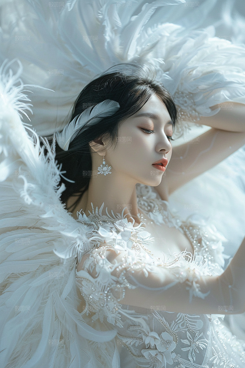 天使女神唯美肖像摄影图