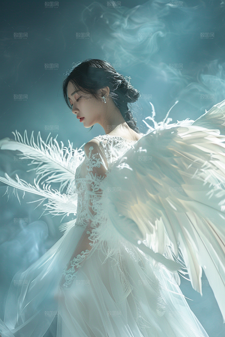 天使女神纯洁美女摄影图
