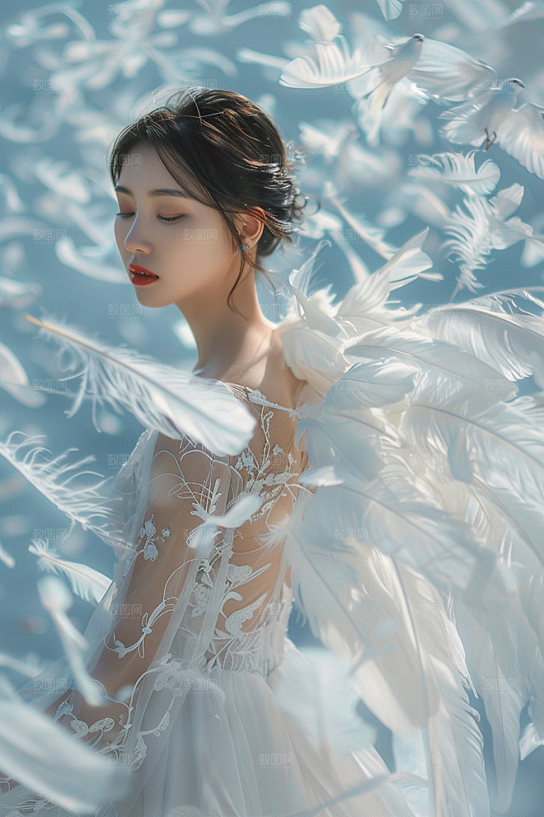 天使女神写真纯洁摄影图