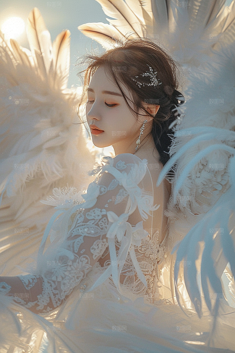 天使女神美女高清摄影图