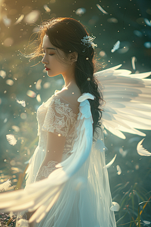 天使女神美女仙女摄影图