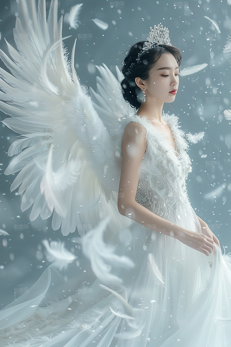 天使女神美女写真摄影图