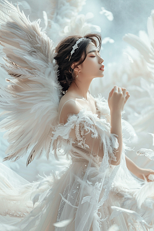 天使女神人物写真摄影图
