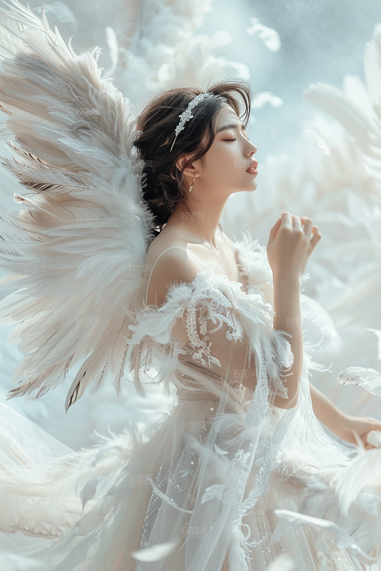 天使女神人物写真摄影图