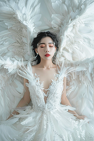 天使女神美女纯洁摄影图