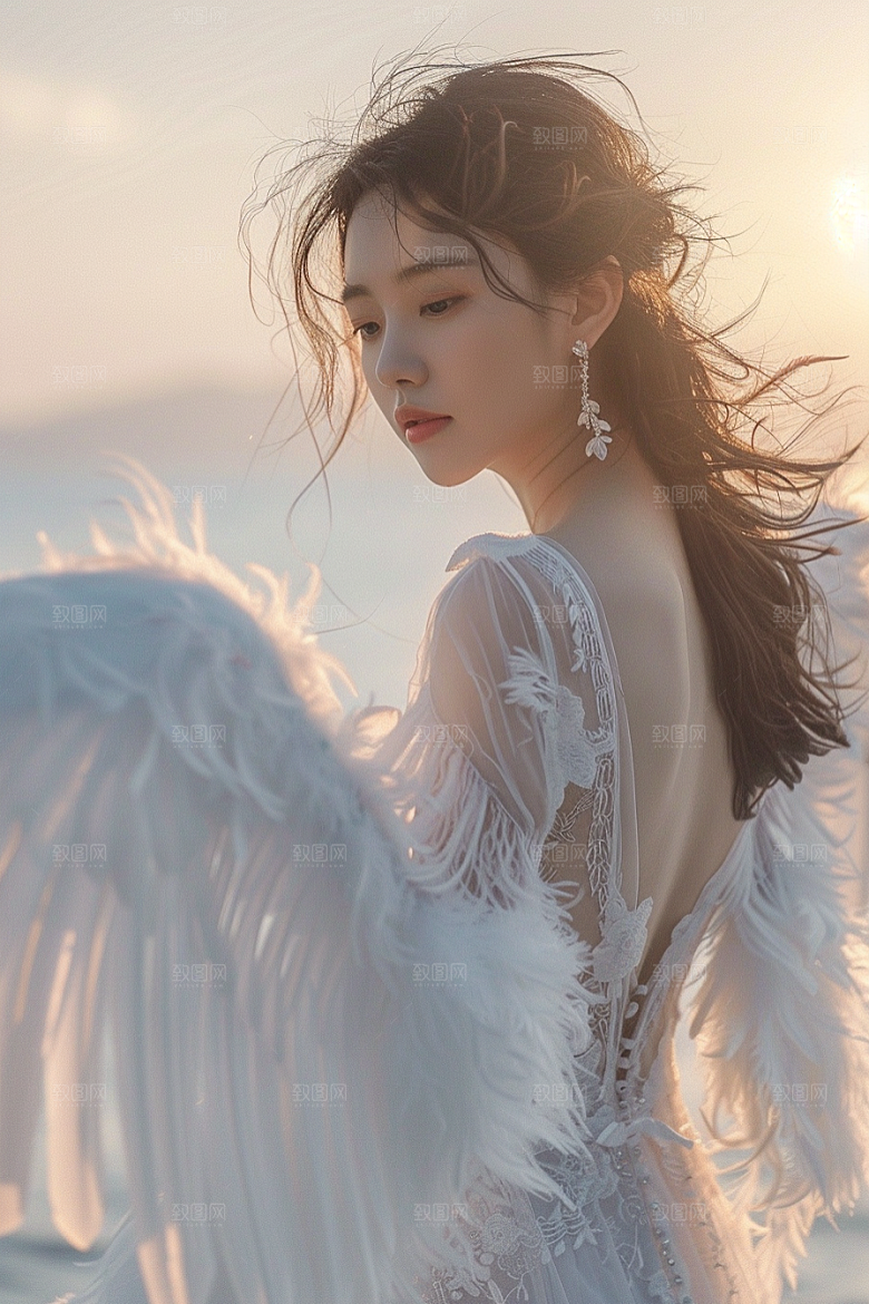天使女神美女写真摄影图