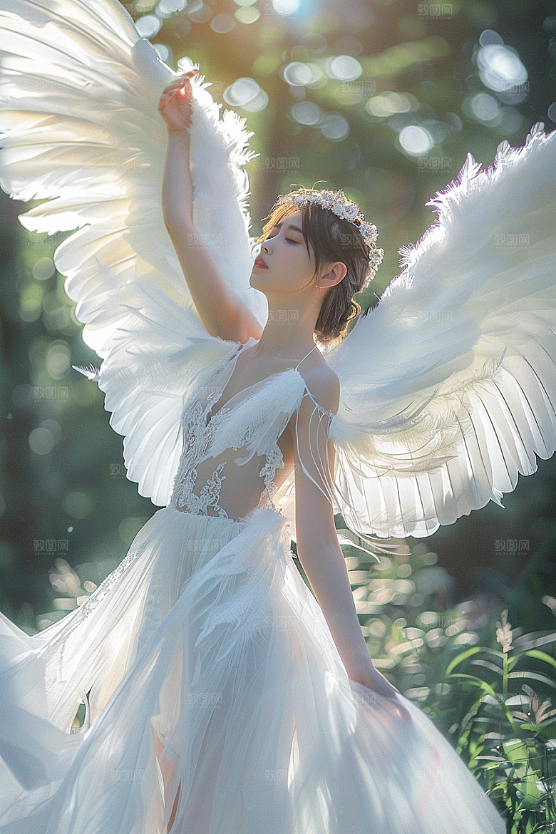 天使女神人物纯洁摄影图