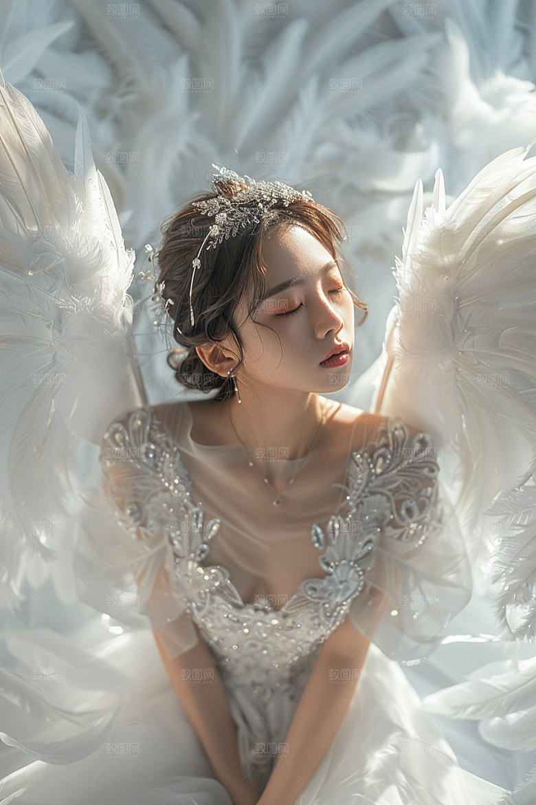天使女神清新纯洁摄影图